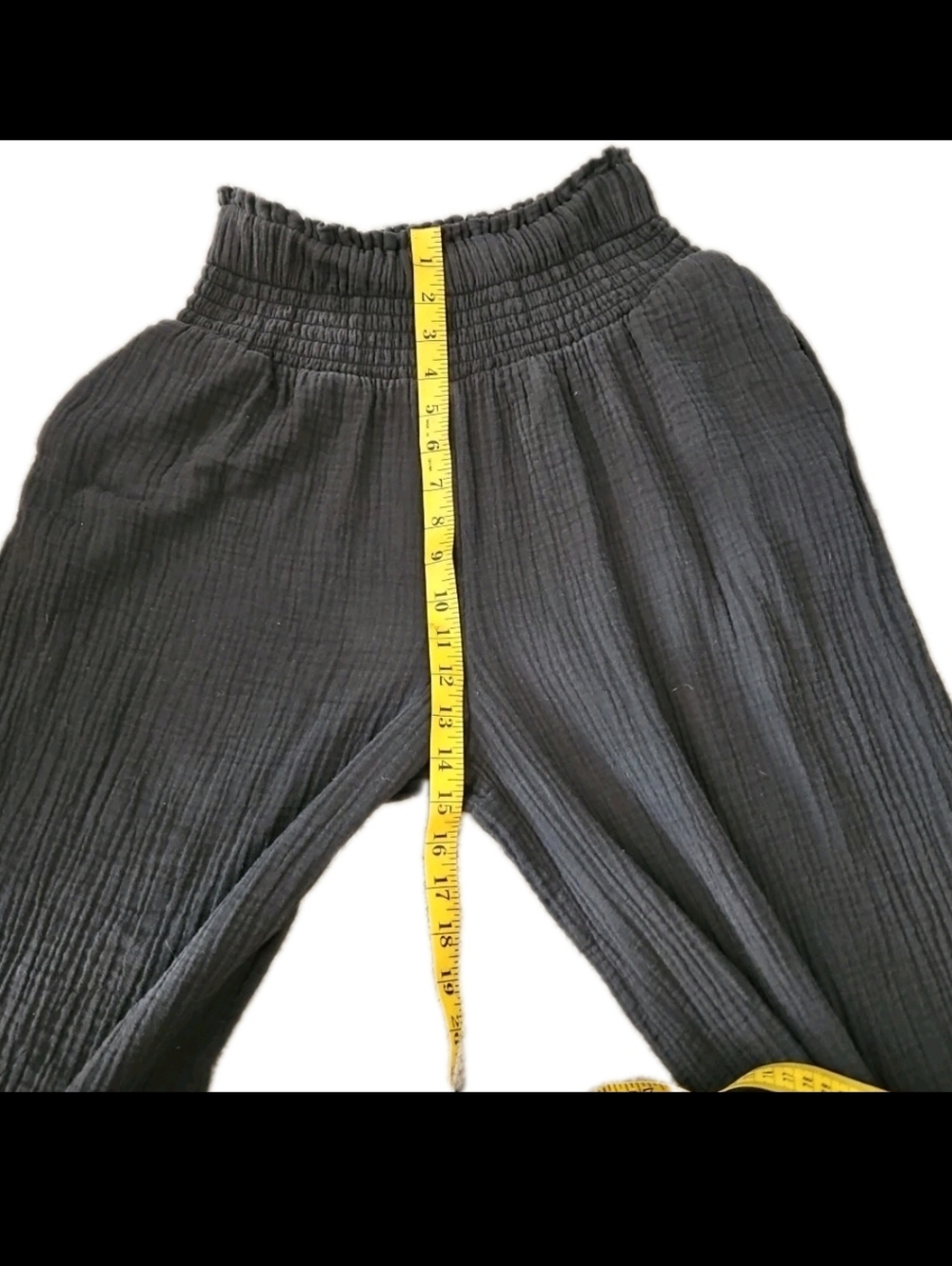 Anthropologie Wide Leg Smocked Boho Flowy Gauze Resortwear Beach Vacation PantXS - Picture 11 of 12